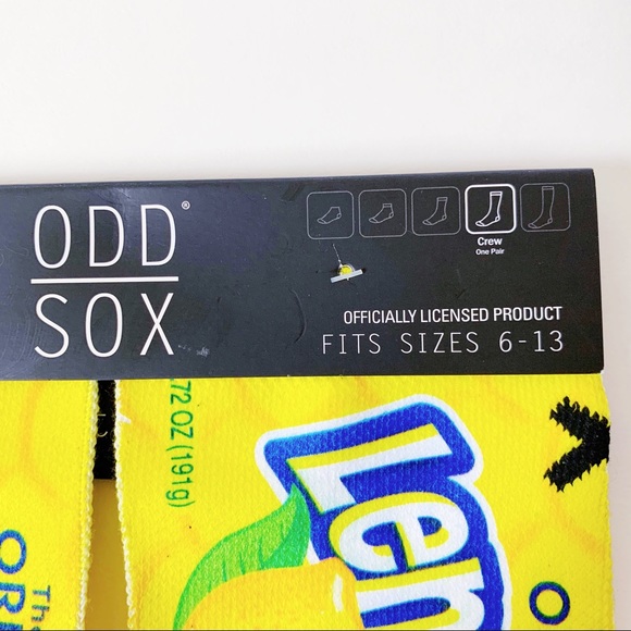 New Odd Sox Lemonhead Lemon Candy Crew Socks - Picture 3 of 8